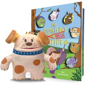 Book and OBI Dog Tooth Fairy Pillow Bundle, Interactive Set Includes 8" Plush Toy with Lost Tooth Pocket and The Tooth Fairy's Best Day Ever! Hardcover Book