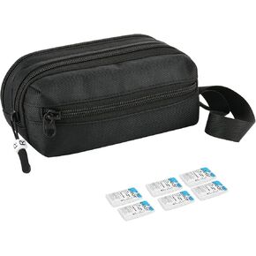 Beautyflier Disposable Daily Contact Lens Case Organizer, Travel Bag for Contact Lenses, Compact Multi-Pockets Storage Bag with Zipper Labeled R & L, Storage up to 60 lenses, Contact Lens Bag Only