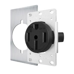 NEMA 14-50 Outlet by Industrial Grade for Even Safer,No Overheating or Melting, EV Charging 50Amp 125/250V Receptacle with Stainless Steel Cover for Tesla,Dryers, Welders, Oven, Stove, Plasma Cutters