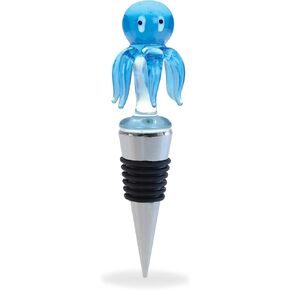 Cheers Octopus Glass Wine Stopper – Elegant Vacuum Seal Reusable Nautical Ocean Life Wine Bottle Stopper – Airtight Leak Proof Bottle Topper Cork Plug, Cute Home Decor & Bar Tool Accessory Gift