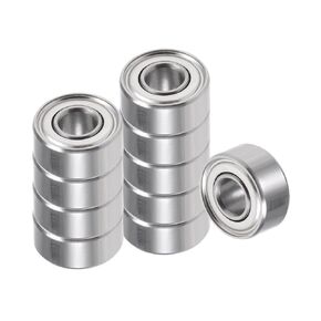 10pcs Deep Groove Ball Bearings - [1/8 Inch x 5/16 Inch x 9/64 Inch] Chrome Steel Balls for Motors Machine Tool Gearboxes Bearing Use, Double Shielded ABEC1