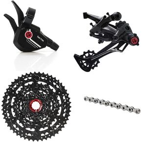 Box Two Prime 9 Multi Shift Non E-Bike, Single Shift E-Bike Cycling Groupset 9 Speed 1x Drivetrain Shifter, Rear Derailleur, Freehub Bike Cassette, Chain | Box Components