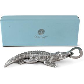 Arthur Court Bottle Opener with Aluminum Metal Alligator Gator Crocodile Handle 7 inch Long
