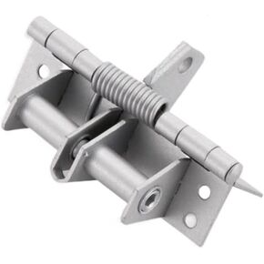 4 Inches Automatic Door Hinge, Heavy Duty Self-Closing Wooden Door Closer, Hardware Spring Hinge, Automatic Self Closing Door Hinges with Positioning 90 Degrees (Brushed Silver)