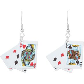Creative Poker Dangle Earrings Simulate Playing Cards Cool Funny Earrings Unique Gambling Casino Jewelry Gift