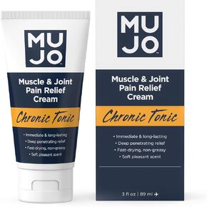 MUJO Chronic Tonic Muscle & Joint Pain Relief Cream - Fast-Acting, Long-Lasting Organic Ingredients - Deep Penetrating for Arthritis/Sprains - 3 fl oz