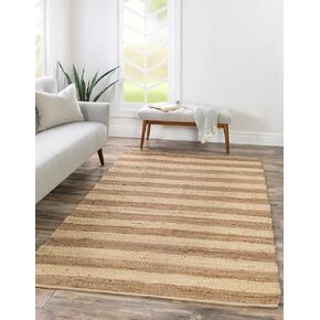 Unique Loom Braided Jute Collection Area Rug - Bina (4' 1" x 6' 1" Rectangle, Natural Ivory)