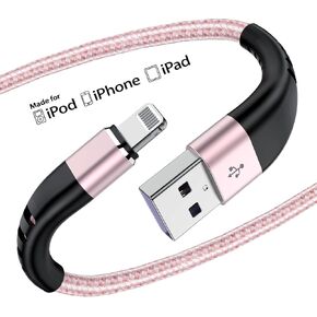 Essri 2Pack for iPhone Charger Cord 1FT, Lighting Cable 1 Feet to USB Charging Cable, Nylon Braided Charging Cord 1 Foot Compatible with iPhone 14 13 12 11 X XS XR 15 Pad - Green
