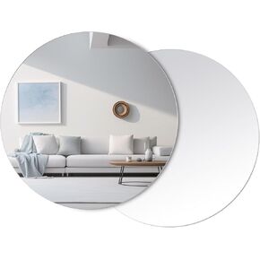 2 PCS Round Mirror Plates Circle Mirror Centerpieces for Tables 8" Mirror Candle Plate Acrylic Mirror Plate for Wedding Decoration Wall Decor