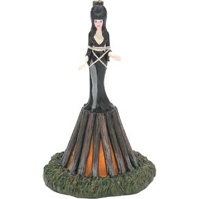 Department 56 Elvira Mistress of The Dark Village Accessories at The Stake Lit Figurine, 5.59 Inch, Multicolor