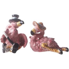 4"x3.5"x3.75" Fancy Flamingo Salt and Pepper Set