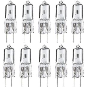 G4 10W Halogen Bulb G4 AC/DC 24V 10W Halogen JC T3 24V G4 Bi-Pin Base 10W Halogen Light Bulb Precision Halogen Light Bulbs for Home lighting Pendant Light 2700K Warm White, Clear, 10 Pack