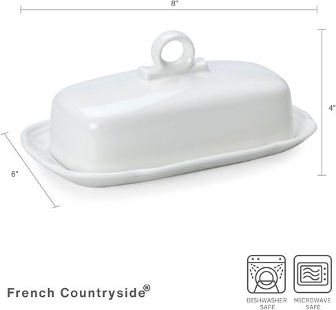 Mikasa French Countryside Covered Butter Dish, White in Saudi Arabia