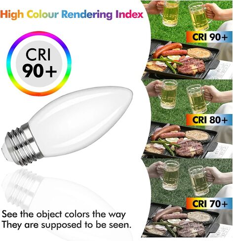 6 عبوات B11 E26 لمبات شمعدان LED، 5 وات تساوي 40 وات لمبات إضاءة إديسون، ضوء النهار الأبيض 5000 ك لمبة شمعة قابلة للتعتيم للثريات، مروحة السقف، قلادة، شمعدانات الجدار 450LM لمبة إضاءة زجاج حليبي in Saudi Arabia