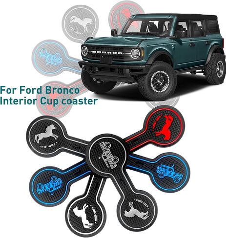 متوافق مع قاعدة أكواب السيارة Ford Bronco 2021.2022 2023.2024 (ليست للرياضة)، قاعدة مياه لتزيين السيارة، قاعدة المشروبات، قاعدة حامل أكواب السيليكون، وسادة ملحقات السيارة (أبيض) in Kuwait