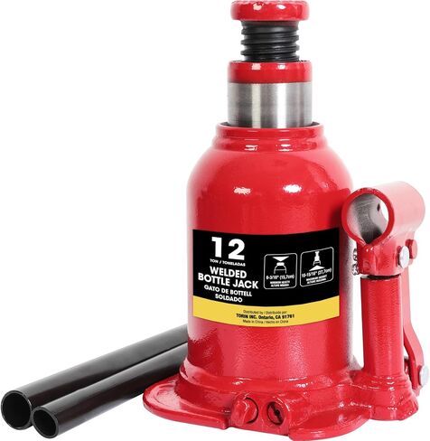 BIG RED ATH91207AR-1 Torin Welded Hydraulic Stubby Low Profile Bottle Jack, 12 Ton (24,000 LBs) Capacity, Red in Saudi Arabia