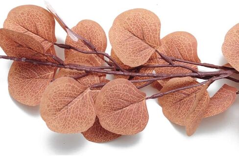 إكليل الأوكالبتوس الاصطناعي من يارنو، أوراق الأوكالبتوس الصناعية، نبات إكليل الكرمة لتزيين خلفية الزفاف (بني فاتح) in Kuwait