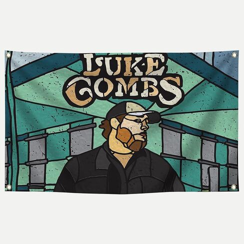 Generic Rural Male Singer Animation Luke Album Cover Music Tapestries 3×5FT Bedroom Studio Bar Wall Musical Club in Saudi Arabia
