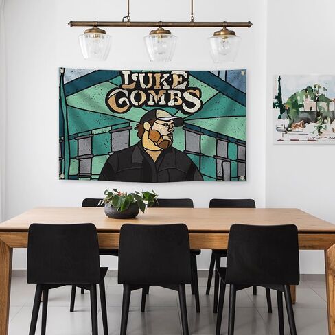 Generic Rural Male Singer Animation Luke Album Cover Music Tapestries 3×5FT Bedroom Studio Bar Wall Musical Club in Saudi Arabia