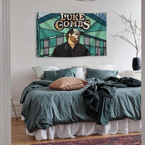 Generic Rural Male Singer Animation Luke Album Cover Music Tapestries 3×5FT Bedroom Studio Bar Wall Musical Club in Saudi Arabia