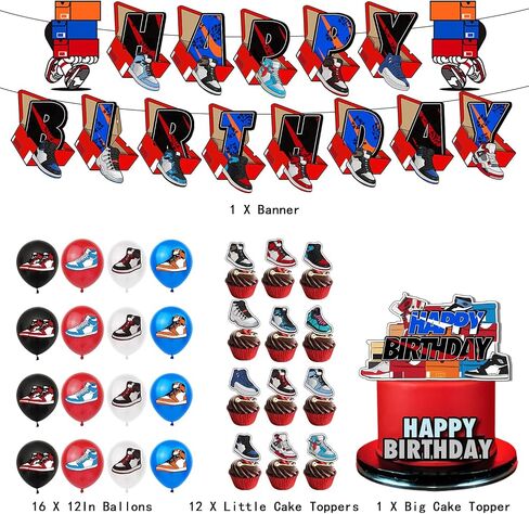 30 PCs Sneaker Birthday Party Decorations Sneaker Ball Themed Party Supplies in Saudi Arabia