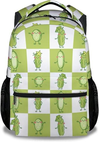Pickle School Backpack for Boys Girls, 16 Inch Green Backpacks for Kids 6-12 Years, Lightweight Cartoon Bookbag for Elementary in Kuwait