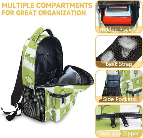 Pickle School Backpack for Boys Girls, 16 Inch Green Backpacks for Kids 6-12 Years, Lightweight Cartoon Bookbag for Elementary in Kuwait