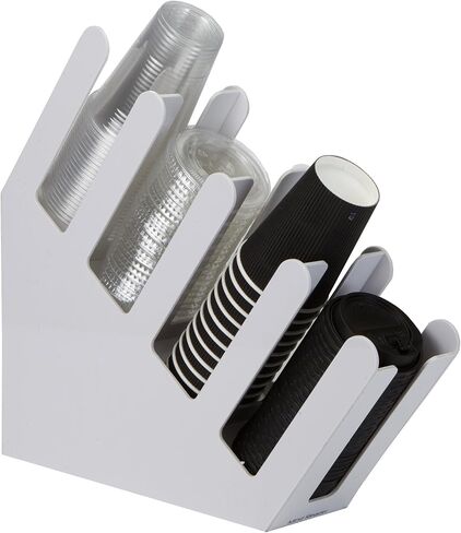 موزع غطاء مايند ريدر 4ACUPHOLD-BLK، بار قهوة على سطح الطاولة، كوب مشروبات، مطبخ، غرفة استراحة، 4 بوصة طول × 18 بوصة عرض × 16 بوصة ارتفاع، أكريليك أسود in Saudi Arabia