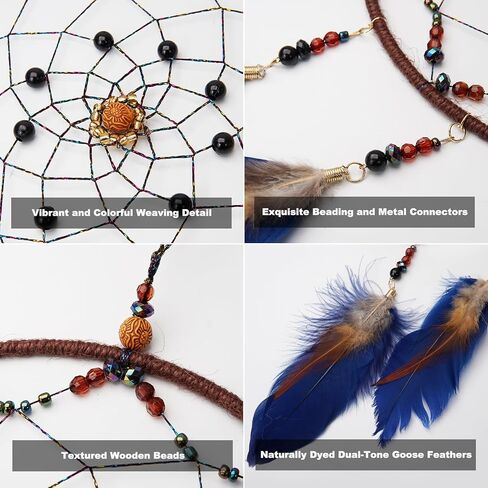 Pink Large Dream Catchers with Chakra Crystals Tree of Life, Handmade Native American Style Dream Catcher for Boys Girls Adults Bedroom Wall Decor in Saudi Arabia