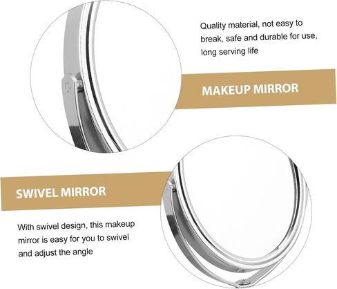 FRCOLOR سطح المكتب مرآة الغرور مرآة الطاولة مرآة ماكياج الغرور مرآة مزدوجة الجوانب مرآة مستحضرات التجميل للطاولة مرآة مكبرة قابلة للتعديل مرآة مستديرة منضدية زجاج عاكس فضي in Saudi Arabia