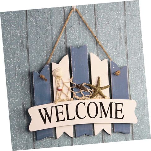 BESPORTBLE Front Door Decor Wreaths for Front Door Home Decoration Front Door Garland House Ornaments Ocean Decor Welcome Sign Board Wooden Welcome Signs Welcome Home Signs Wall Decoration in Saudi Arabia