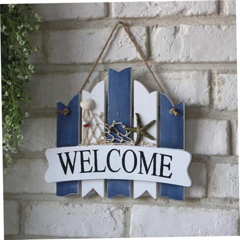 BESPORTBLE Front Door Decor Wreaths for Front Door Home Decoration Front Door Garland House Ornaments Ocean Decor Welcome Sign Board Wooden Welcome Signs Welcome Home Signs Wall Decoration in Saudi Arabia