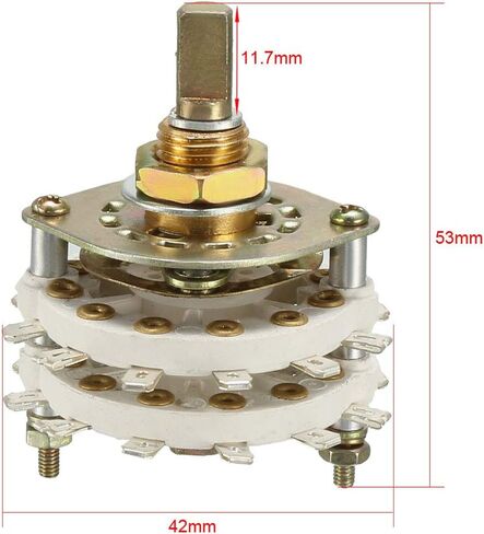 uxcell 6P3T 6 Pole 3 Position 2 Deck Band Channel Rotary Switch Selector with Plastic Knob in Saudi Arabia