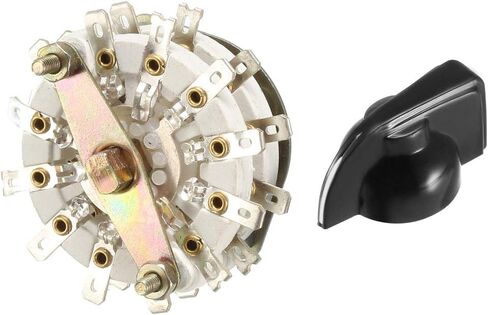 uxcell 6P3T 6 Pole 3 Position 2 Deck Band Channel Rotary Switch Selector with Plastic Knob in Saudi Arabia