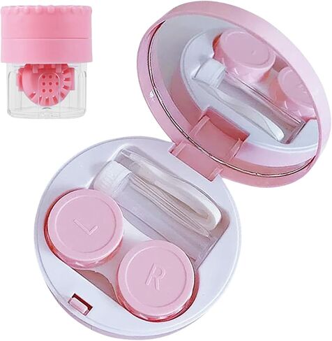 Contact Lens Case with Cleaner Washer,Contact Case with Mirror Tweezers Remover Tool Solution Bottle for Travel (Purple) in Saudi Arabia