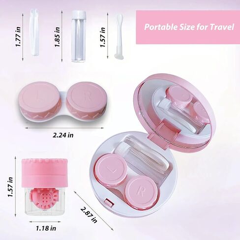 Contact Lens Case with Cleaner Washer,Contact Case with Mirror Tweezers Remover Tool Solution Bottle for Travel (Purple) in Saudi Arabia