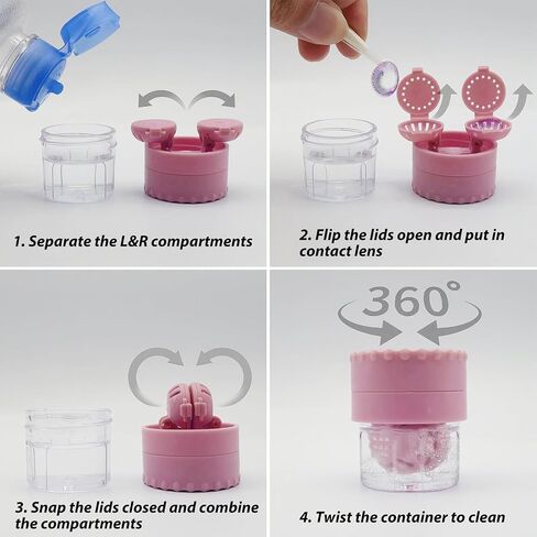 Contact Lens Case with Cleaner Washer,Contact Case with Mirror Tweezers Remover Tool Solution Bottle for Travel (Purple) in Saudi Arabia
