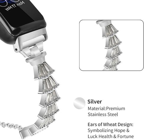 FitTurn Compatible With Fitbit Inspire 2/Inspire HR/Inspire/Ace 3/Ace 2 Band, Inspire 2 Bling Band, Inspire HR Band with Diamond Crystal Metal Bling Replacement Strap Band for Fitbit Inspire/Inspire 2/Inspire in Saudi Arabia
