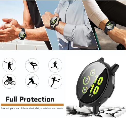 [عبوة من 4 قطع] حافظة حماية للشاشة مع زجاج مقسى متوافق مع Garmin vívoactive 5، حافظة صلبة من البولي كربونات وغطاء واقي للشاشة وملحقات ممتصة للصدمات للنساء والرجال in Kuwait