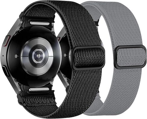 عبوتان متوافقتان مع ساعة Samsung Galaxy Watch 3 مقاس 45 ملم / Gear S3 Frontier/Galaxy Watch مقاس 46 ملم و22 ملم من النايلون المرن الناعم القابل للتعديل للرجال والنساء in Saudi Arabia