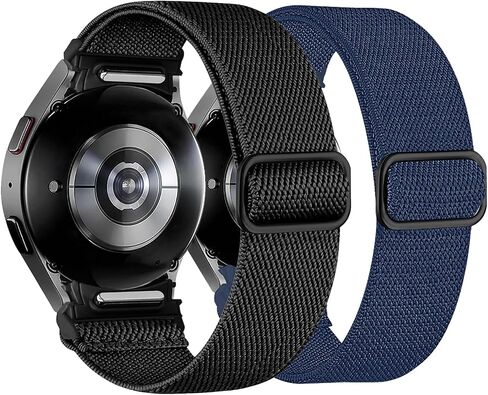 عبوتان متوافقتان مع ساعة Samsung Galaxy Watch 3 مقاس 45 ملم / Gear S3 Frontier/Galaxy Watch مقاس 46 ملم و22 ملم من النايلون المرن الناعم القابل للتعديل للرجال والنساء in Saudi Arabia