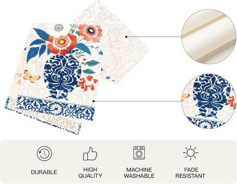 WRAPAHOLIC Blue and White Porcelain Table Runner - 13 x 72 Inch - Farmhouse Indoor Kitchen Anniversary Wedding Dining Table Decoration for Home Party in Saudi Arabia