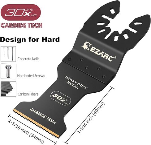 شفرات منشار متأرجحة من الكربيد من EZARC، شفرات متعددة الأدوات سريعة الفك للمواد الصلبة والمعادن الصلبة والأظافر والمسامير والمسامير، 10 عبوات in Kuwait