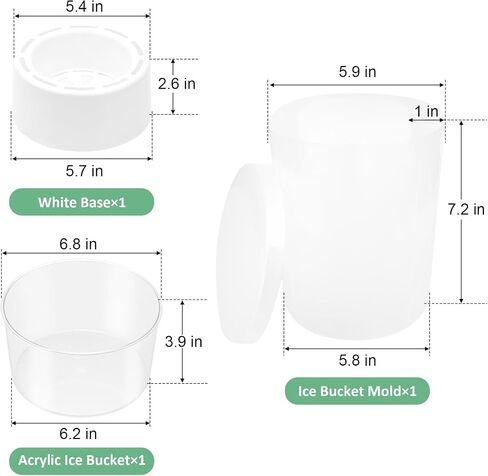 Wine Chiller Ice Mold, Acrylic DIY Ice Bucket Mold for Wine Champagne Whisky Beer Cocktail Beverage Cooling and Wedding Birthday Christmas Halloween Easter Party Any Theme or Holiday,1 Pack in Saudi Arabia
