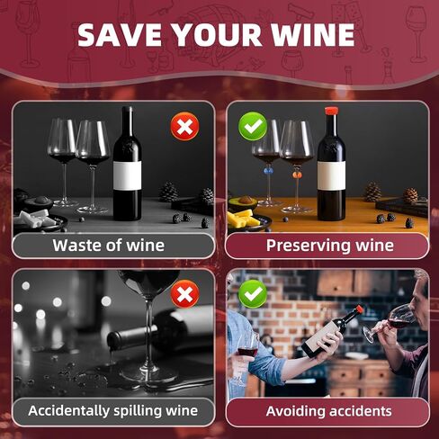 سحر زجاج النبيذ مع سدادة النبيذ 50 جهاز كمبيوتر شخصى، سحر النبيذ سيليكون الصف الغذاء، علامات شرب قابلة لإعادة الاستخدام، علامات شرب زجاج النبيذ للحفلات، عيد الميلاد، حفلات الزفاف نظارات النبيذ وكؤوس النار in Kuwait
