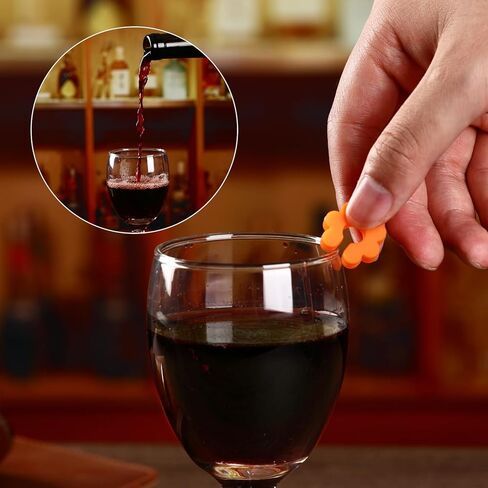 سحر زجاج النبيذ مع سدادة النبيذ 50 جهاز كمبيوتر شخصى، سحر النبيذ سيليكون الصف الغذاء، علامات شرب قابلة لإعادة الاستخدام، علامات شرب زجاج النبيذ للحفلات، عيد الميلاد، حفلات الزفاف نظارات النبيذ وكؤوس النار in Kuwait