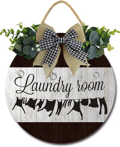 Laundry The Never Ending Story Sign Rustic Wooden Plaque Wreaths for Wall Door Funny Decor Vintage Hanging Room Wash House Farmhouse 12IN in Saudi Arabia