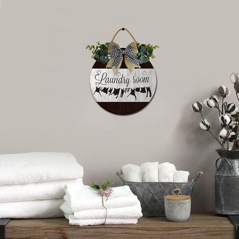 Laundry The Never Ending Story Sign Rustic Wooden Plaque Wreaths for Wall Door Funny Decor Vintage Hanging Room Wash House Farmhouse 12IN in Saudi Arabia