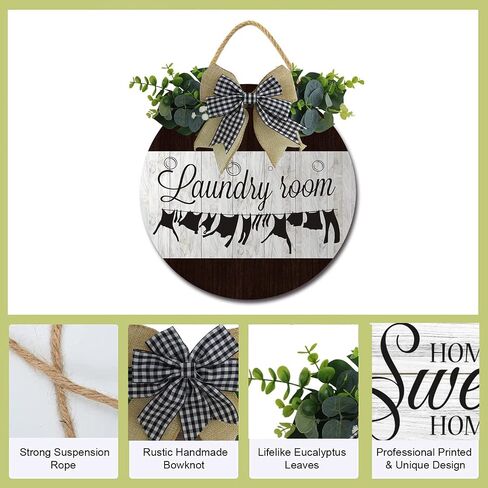 Laundry The Never Ending Story Sign Rustic Wooden Plaque Wreaths for Wall Door Funny Decor Vintage Hanging Room Wash House Farmhouse 12IN in Saudi Arabia