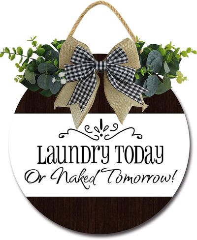 Laundry The Never Ending Story Sign Rustic Wooden Plaque Wreaths for Wall Door Funny Decor Vintage Hanging Room Wash House Farmhouse 12IN in Saudi Arabia